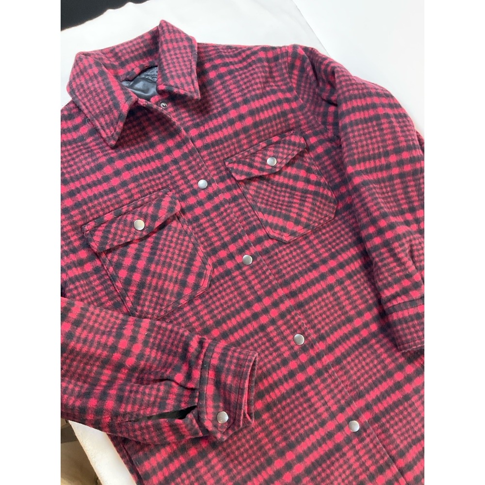 & Other Stories Wool Blend Plaid Quilted Oversized Overshirt Shacket US 2 EUR 34